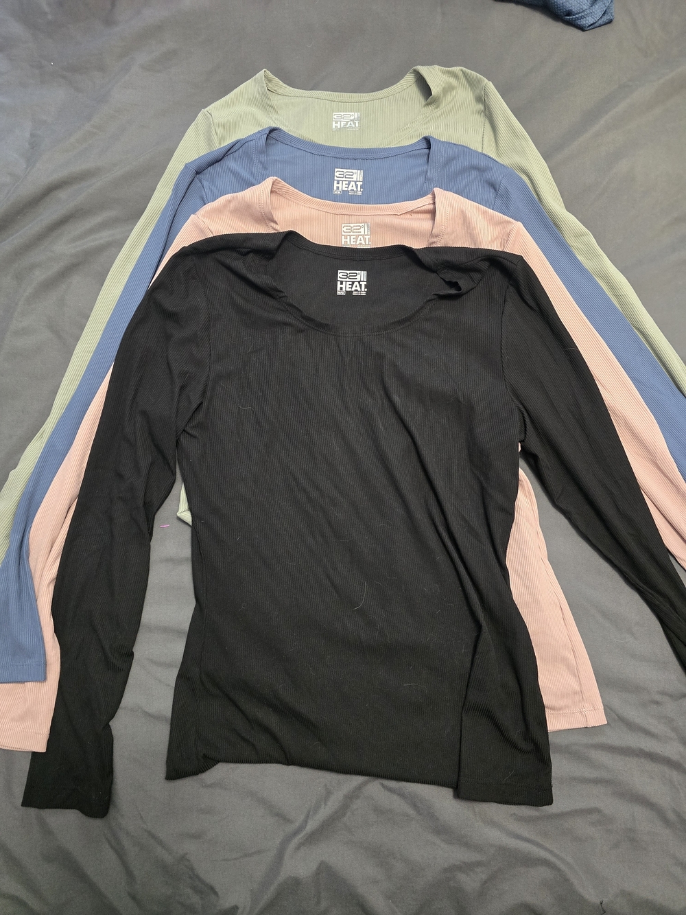 Lot Of 4 Long Sleeve Ribbed Shirts